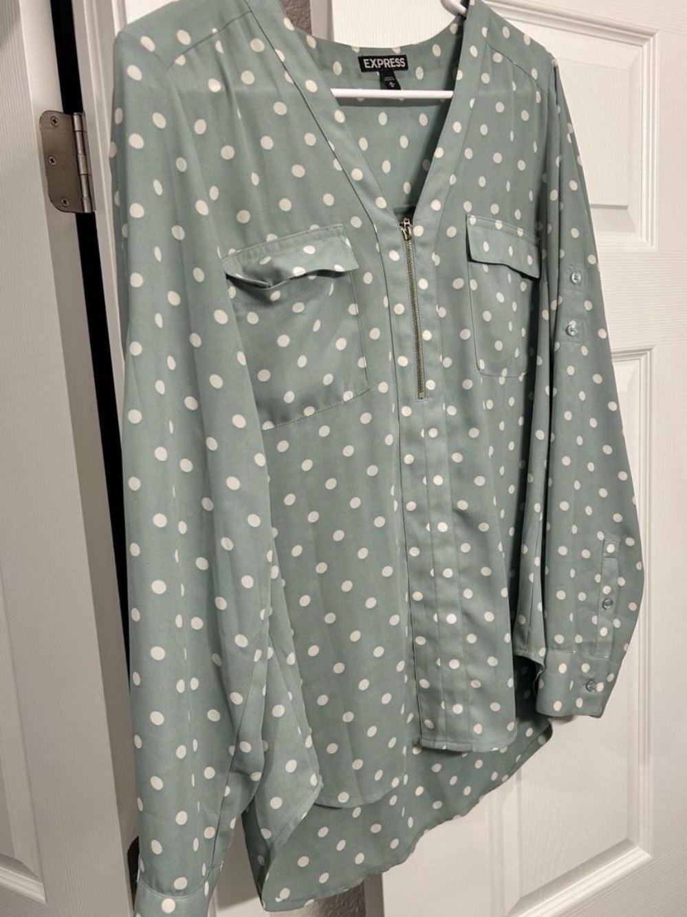 Express Mint Green Polka Dot Dress
